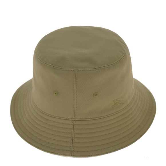 Burberry Check Reversible Bucket Hat Medium Size Military Green New - Picture 2 of 5